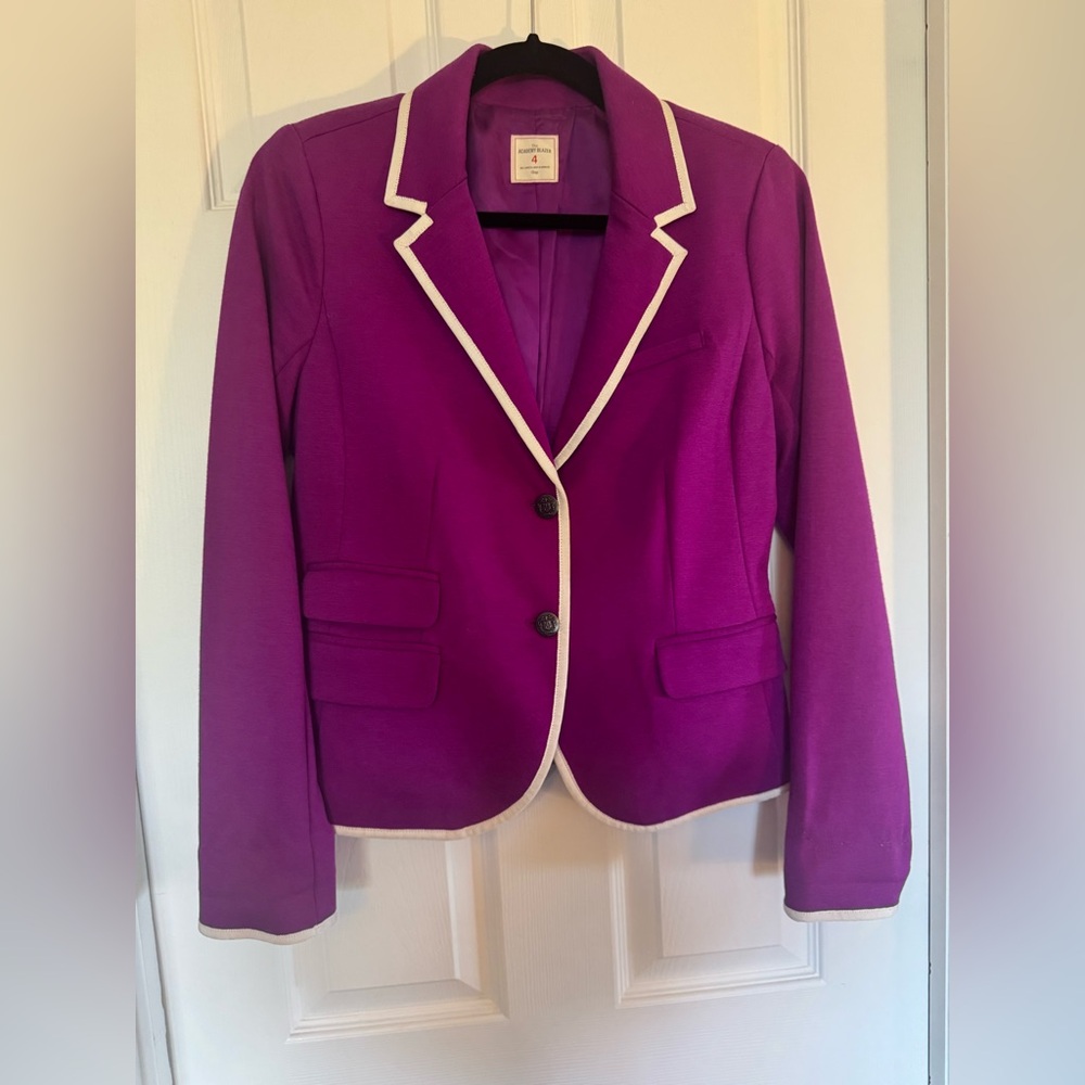 GAP Women's Violet Blazer with Ivory Trim